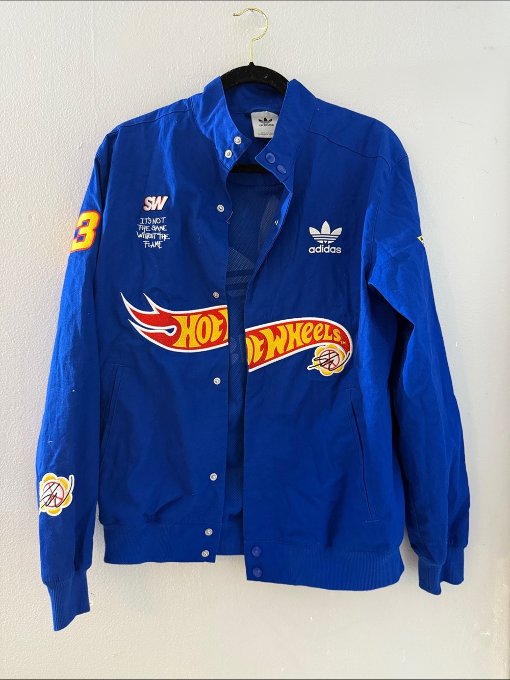adidas Blue Hot Wheels Racing Bomber Jacket size M